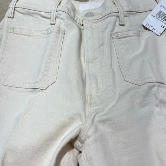MOTHER The Patch Pocket High-Rise Flare Jeans in Cream - Picture 7 of 12